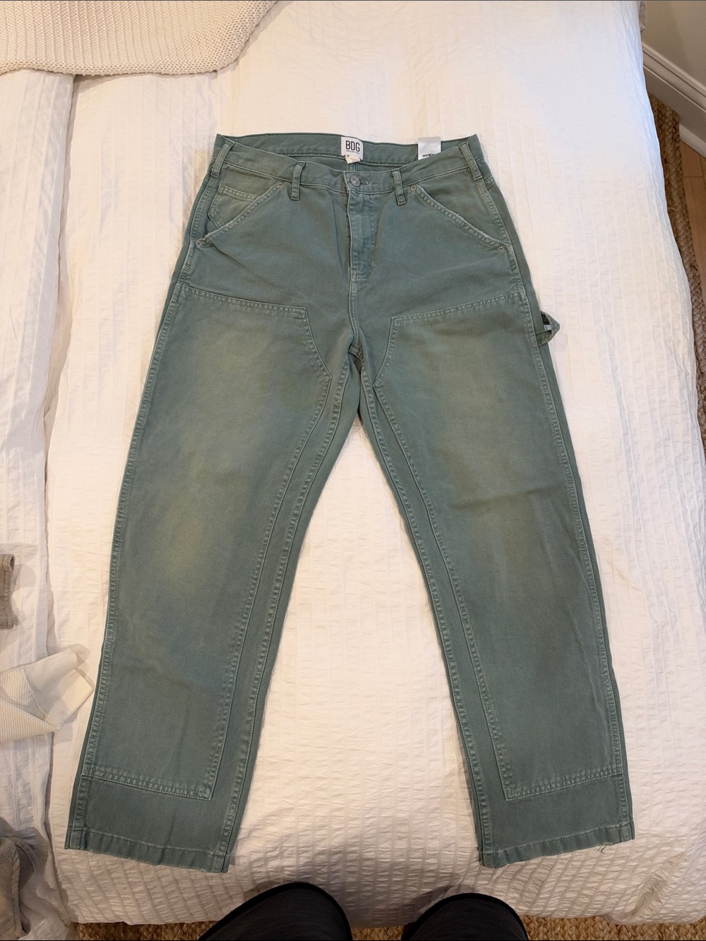BDG Sage Green Relaxed Carpenter Jeans for Men